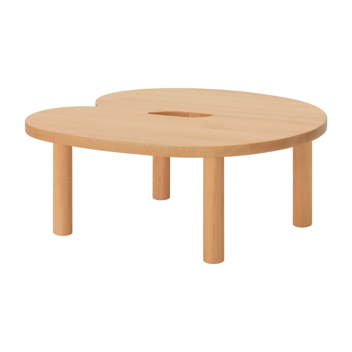 Couchtisch ronde aus lackierter massiver Buche 76x75x35cm Worm -. Hem
