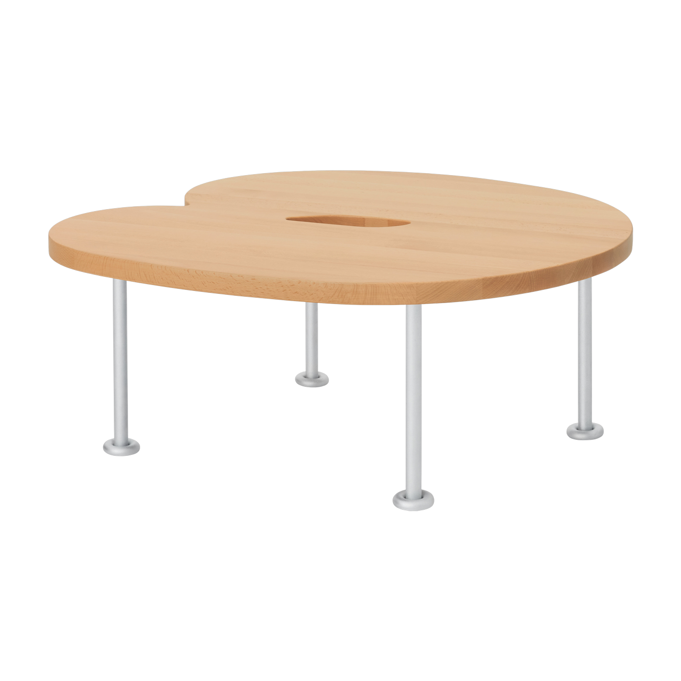 Couchtisch ronde aus lackierter massiver Buche und Eisenbeinen 76x75x35cm Worm -. Hem