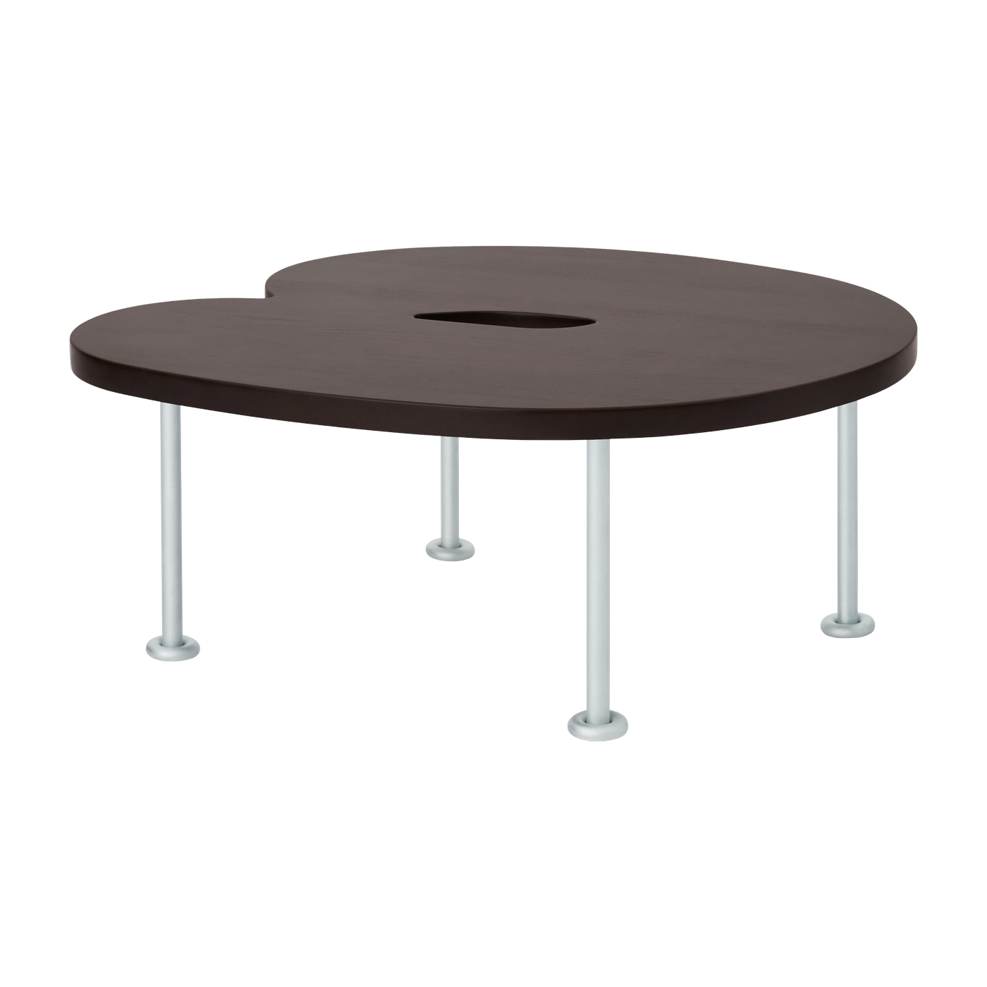 Couchtisch ronde aus massiver, braun lackierter Buche und Eisenbeinen 76x75x35cm Worm -. Hem