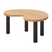 Table basse en hêtre massif laqué et pieds marron 79x47x35cm Worm - Hem