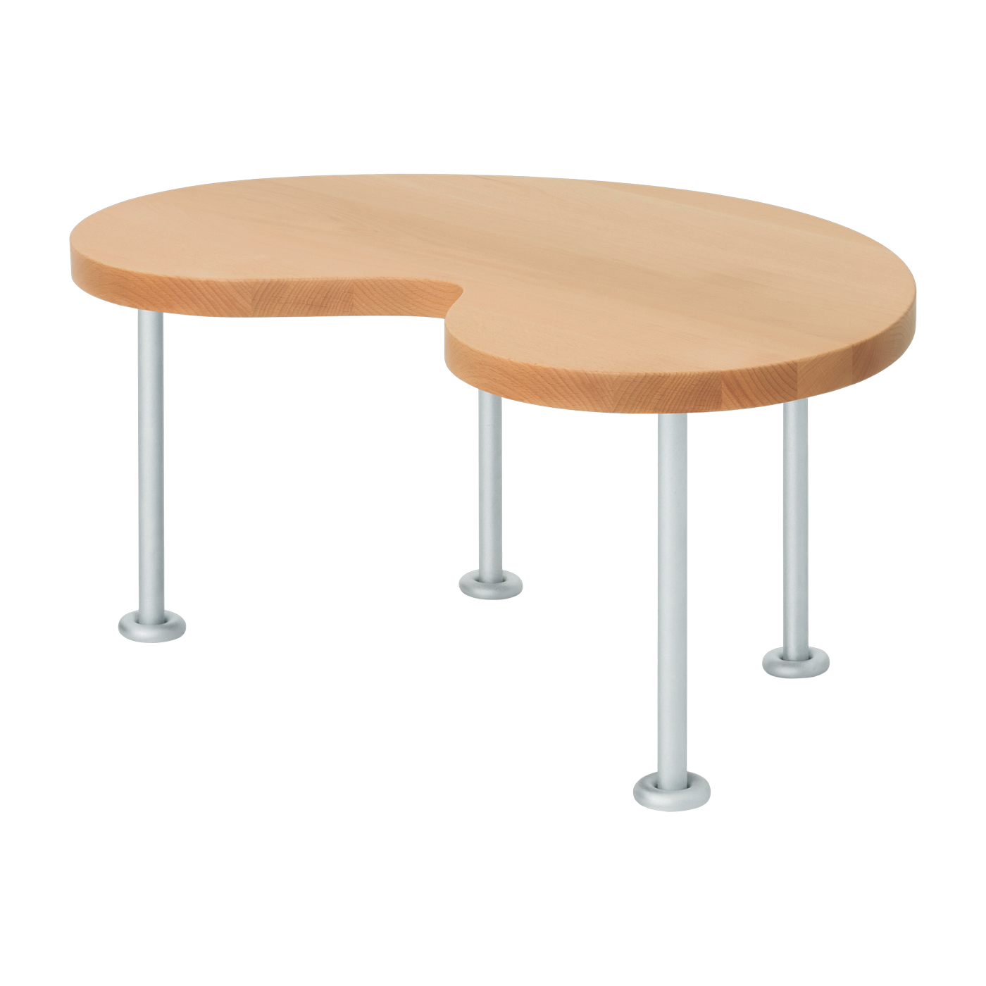 Beistelltisch aus lackierter, massiver Buche und Eisenbeinen 79x47x35cm Worm - Hem