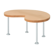 Table basse en hêtre massif laqué et pieds en fer 79x47x35cm Worm - Hem