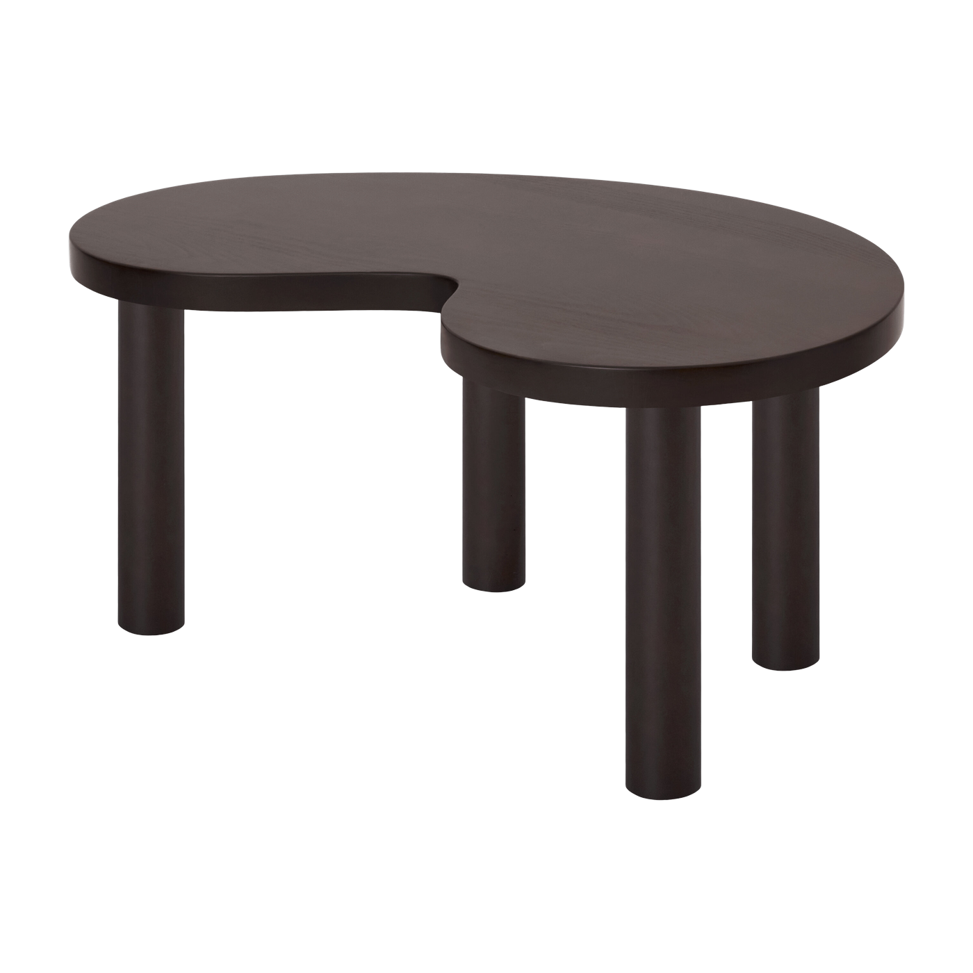 Beistelltisch aus massiver Buche, braun lackiert, mit braunen Beinen 79x47x35cm Worm -. Hem