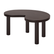 Table basse en hêtre massif laqué marron et pieds marron 79x47x35cm Worm - Hem