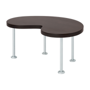 Brown lacquered solid beech coffee table with iron legs 79x47x35cm Worm - Hem