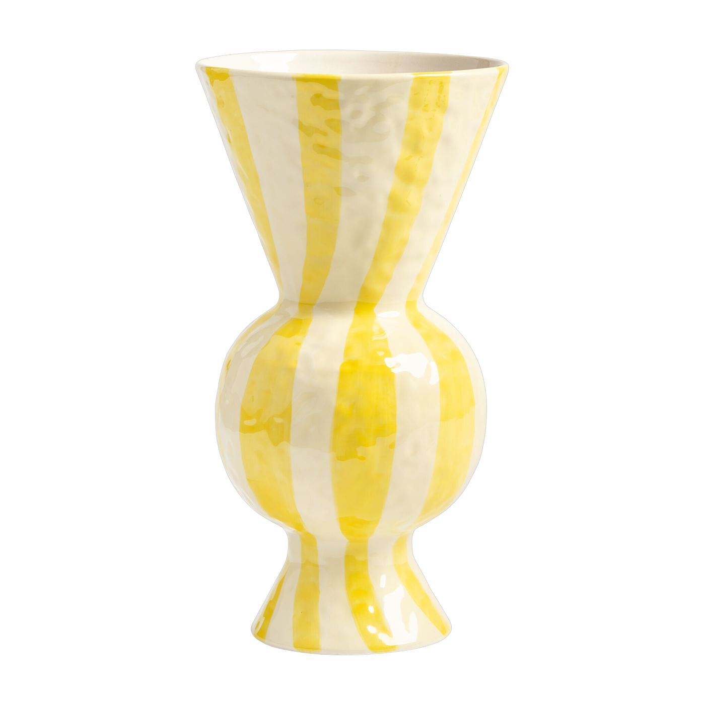 Vase aus Steingut Schachbrettmuster gelb 16x29, 5cm Rhombic - &Klevering