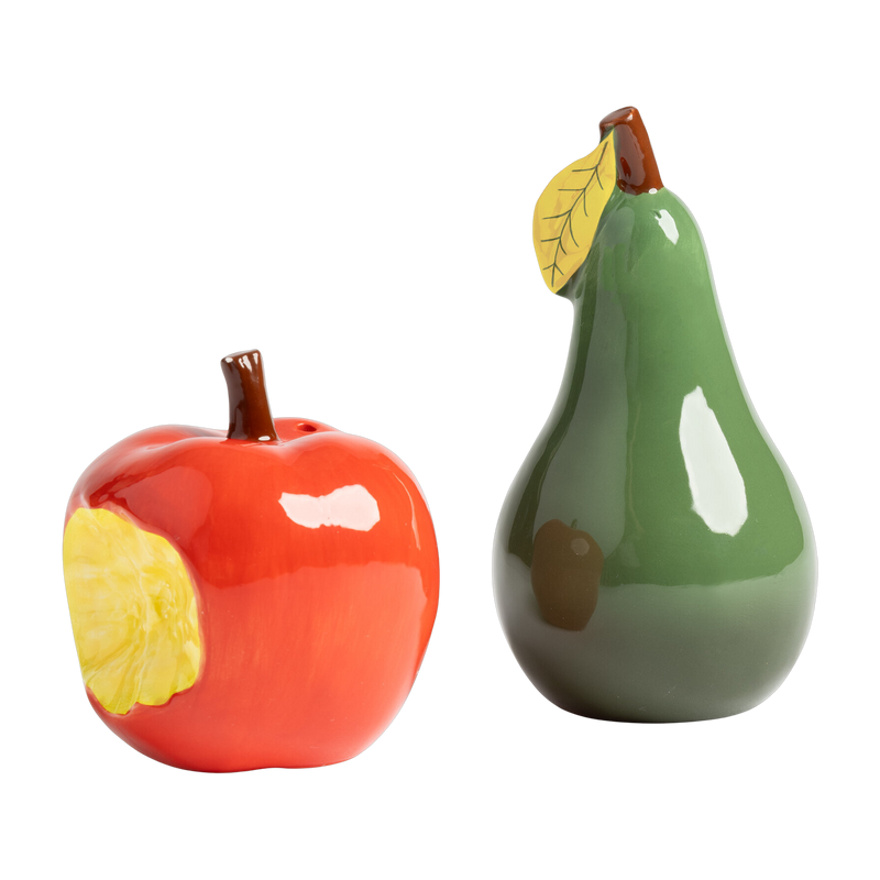 Salero y pimentero de dolomita de 10 cm de manzana y pera - &Klevering