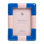 Rectangular blue and pink polyresin photo frame 7. 5x10cm Rift - &Klevering