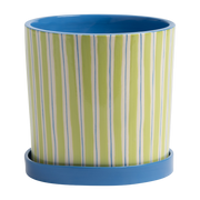 Pot de fleurs en porcelaine rayures vertes 16,5cm Ray - &Klevering
