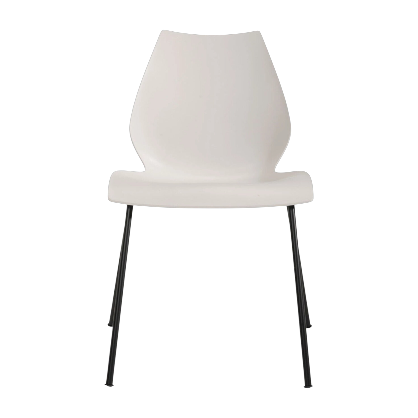 2 Stühle Gestell aus schwarz lackiertem Aluminium und Sitzfläche gris clair 77cm Maui - -. Kartell