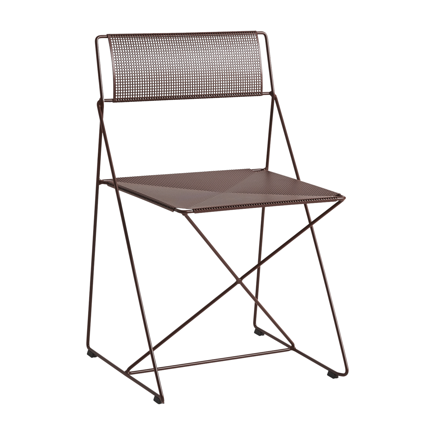line Silla de acero con revestimiento en polvo burdeos 50x45x77cm X- - Hay