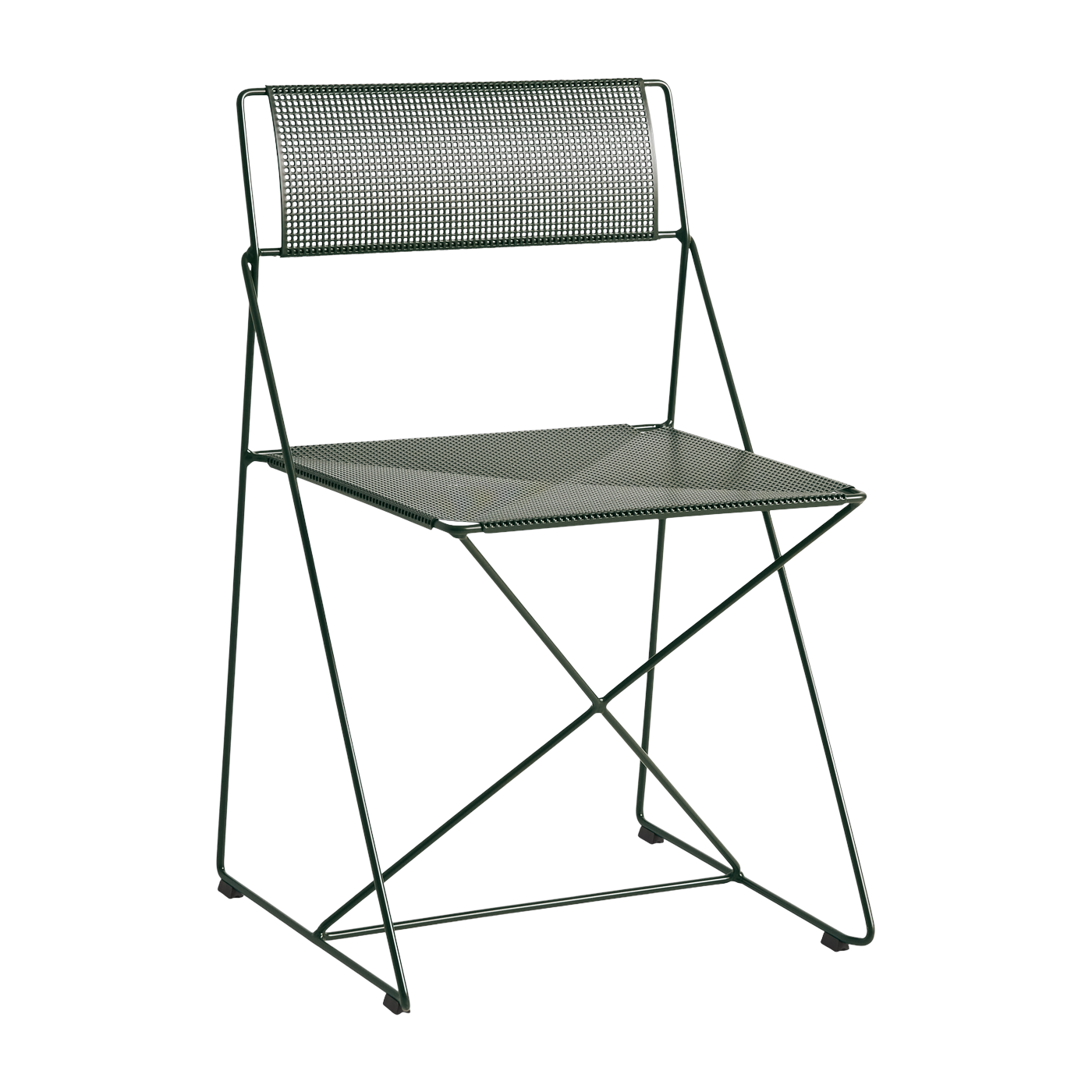 line Silla de acero con revestimiento de polvo de color caqui 50x45x77cm X- - Hay