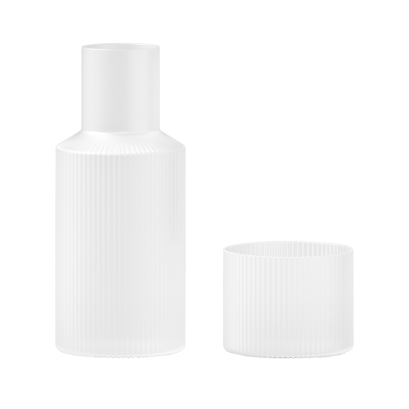 Carafe et verre transparent givrés Ripple - Ferm Living