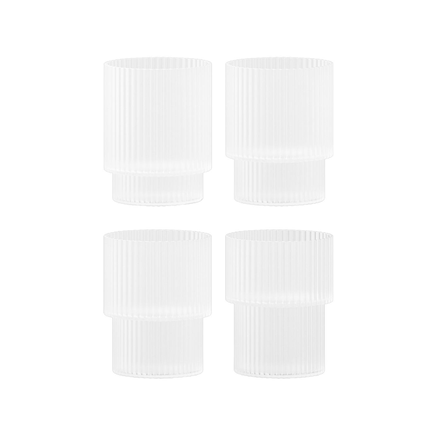 4 vasos de agua esmerilados Ripple - Ferm Living
