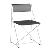 Chromed steel chair with black powder coating 50x45x77cm X- line - Hay
