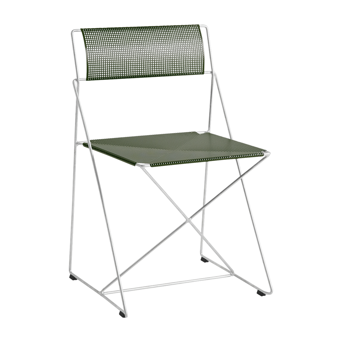 line Silla de acero cromado con revestimiento de polvo caqui 50x45x77cm X- - Hay