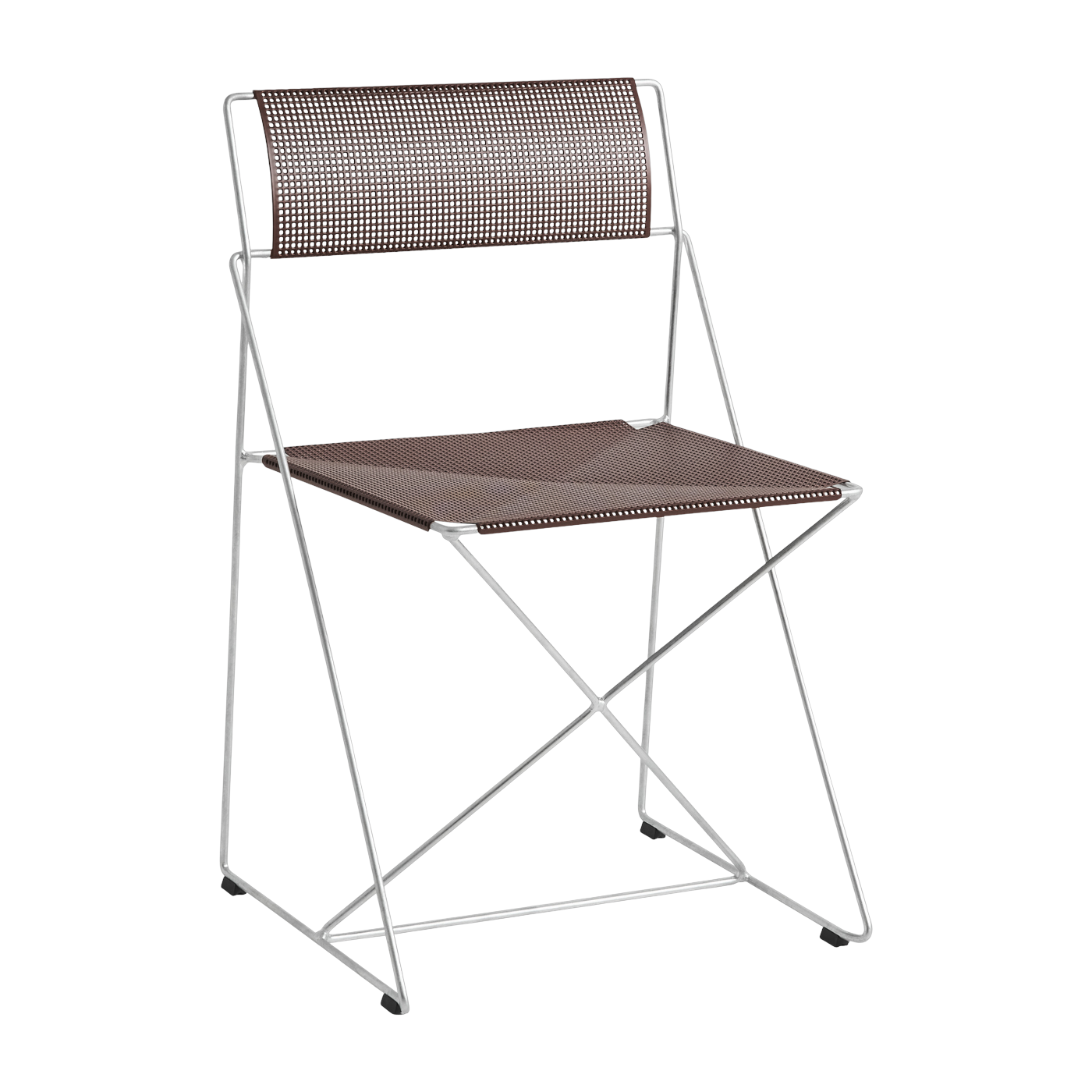 line Silla de acero cromado con revestimiento en polvo burdeos 50x45x77cm X- - Hay