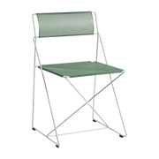 Chromed steel chair with leek green powder coating 50x45x77cm X- line - Hay