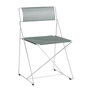Grey-green powder-coated galvanized steel chair 50x45x77cm X- line - Hay