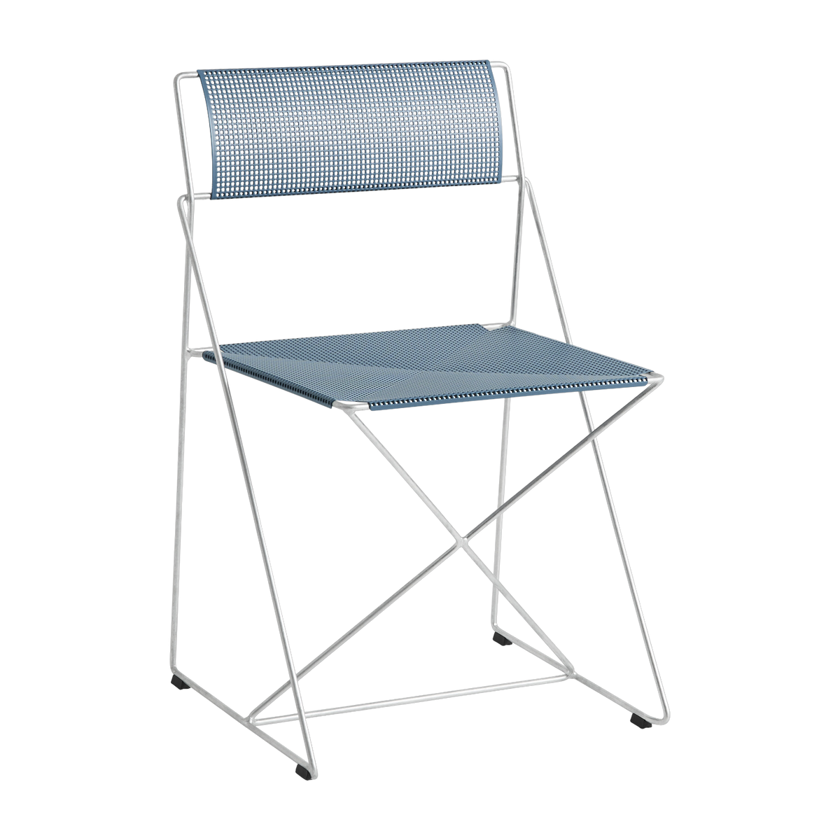 Chaise en acier galvanisé avec revêtement en poudre bleue 50x45x77cm X-line - Hay