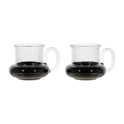 2 Teetassen aus schwarzem Glas 7cm Bump - -. Tom Dixon