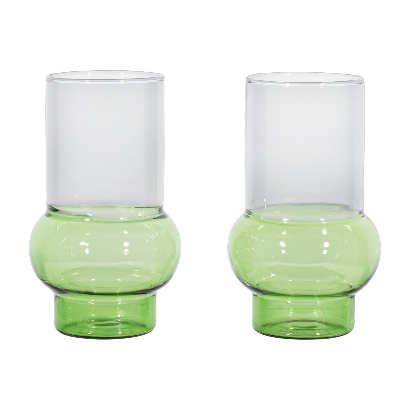 Bump 2 bicchieri in vetro verde 14cm - Tom Dixon