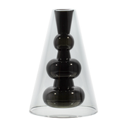 Vase black glass conical 22cm Bump - Tom Dixon