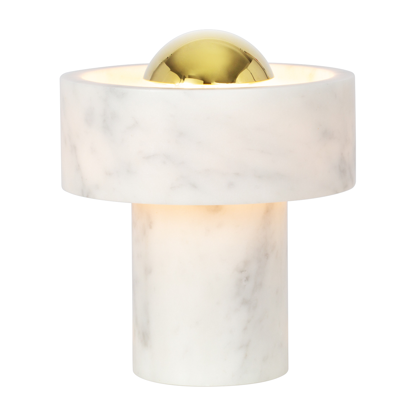 Lampe portable en marbre blanc et doré 19cm Stone - Tom Dixon