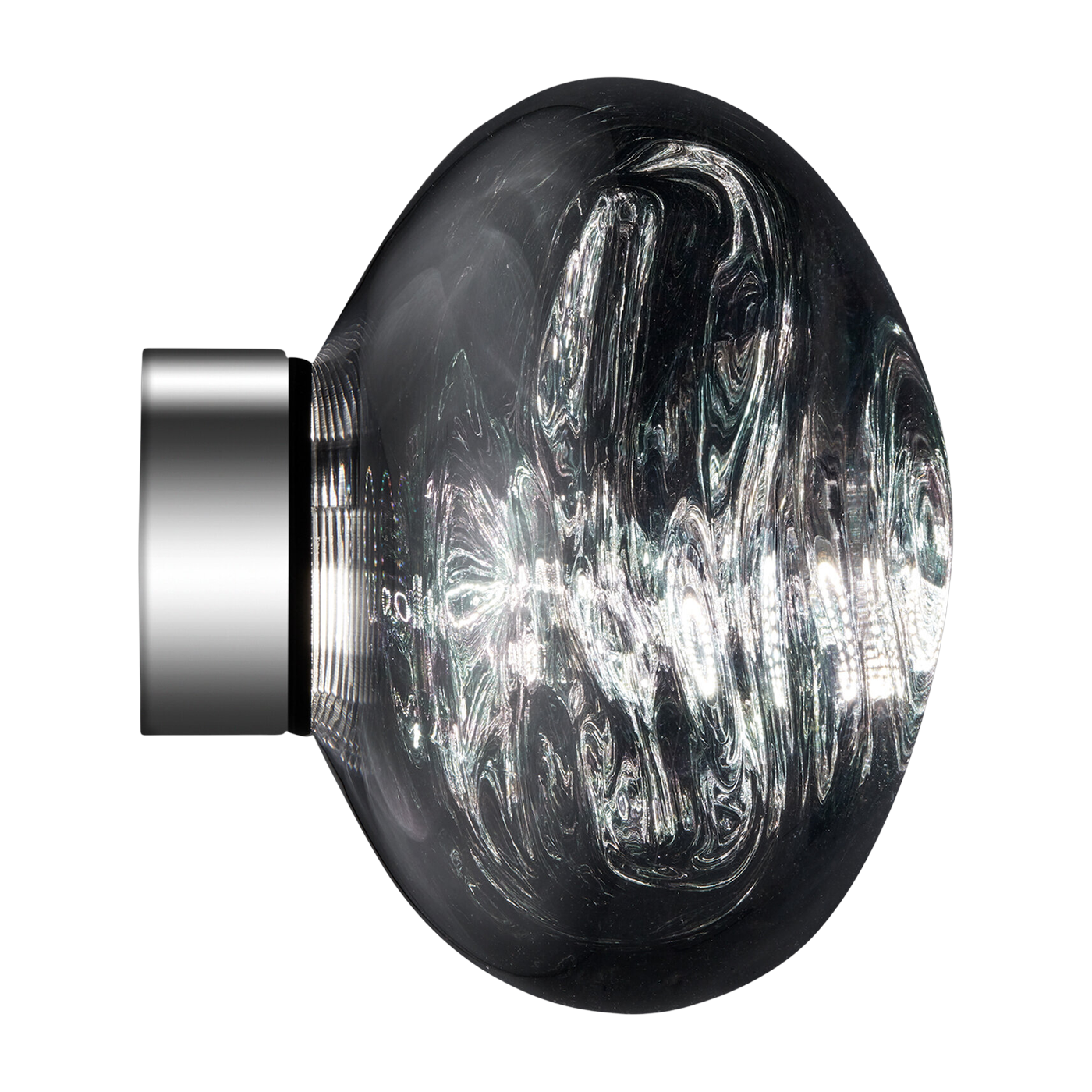 Wandleuchte aus silbernem Polycarbonat 30cm Melt -. Tom Dixon