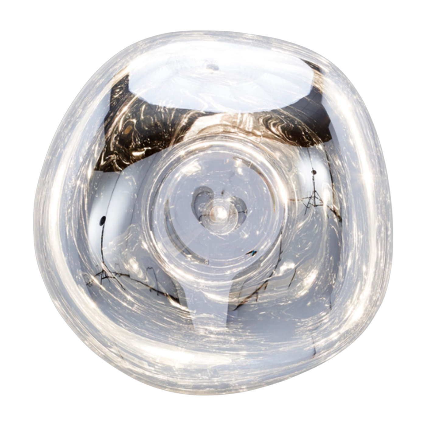 Wandleuchte aus silbernem Polycarbonat 50cm Melt -. Tom Dixon