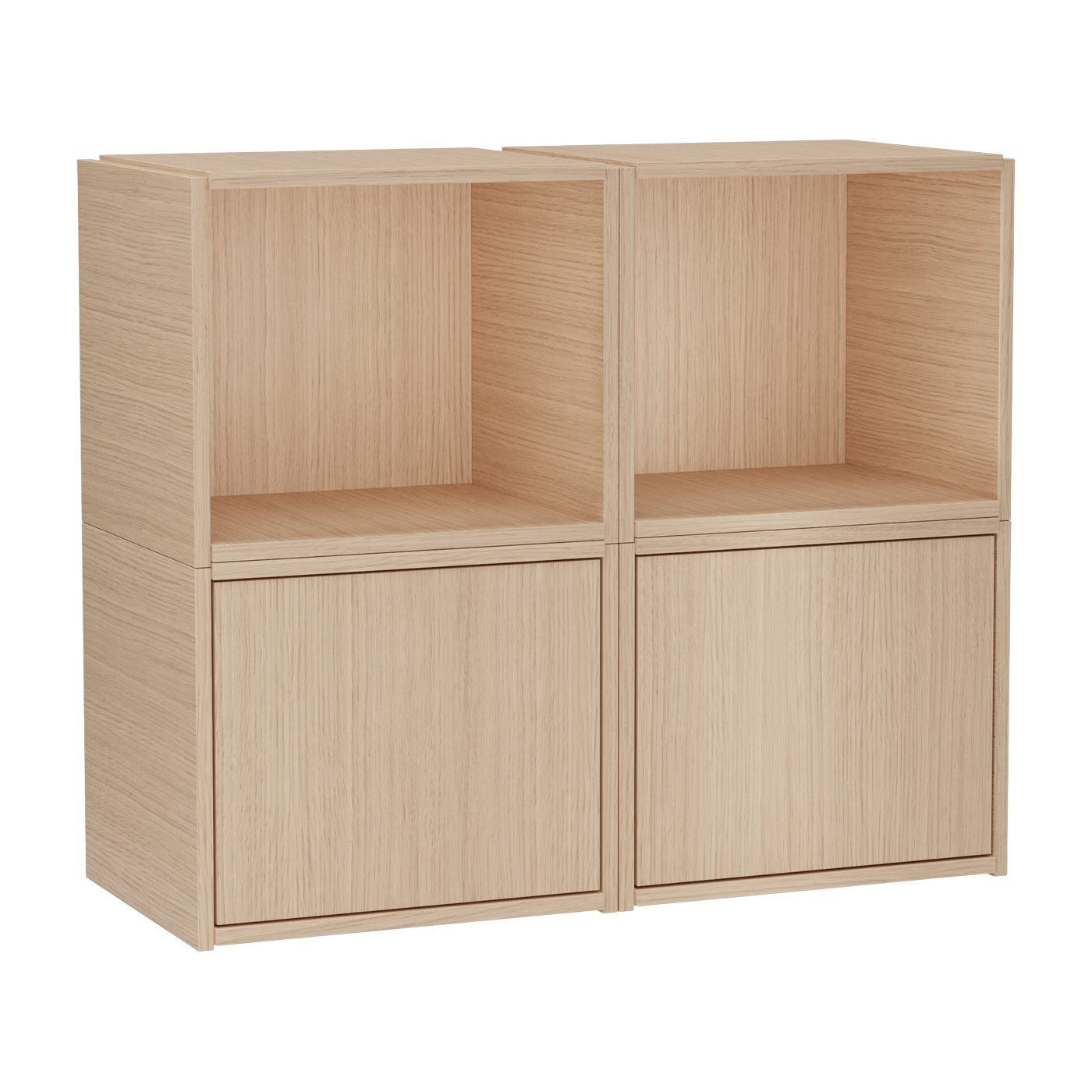 Ensemble de 4 cubes en chêne naturel système C 85x36cm Brique - Woud