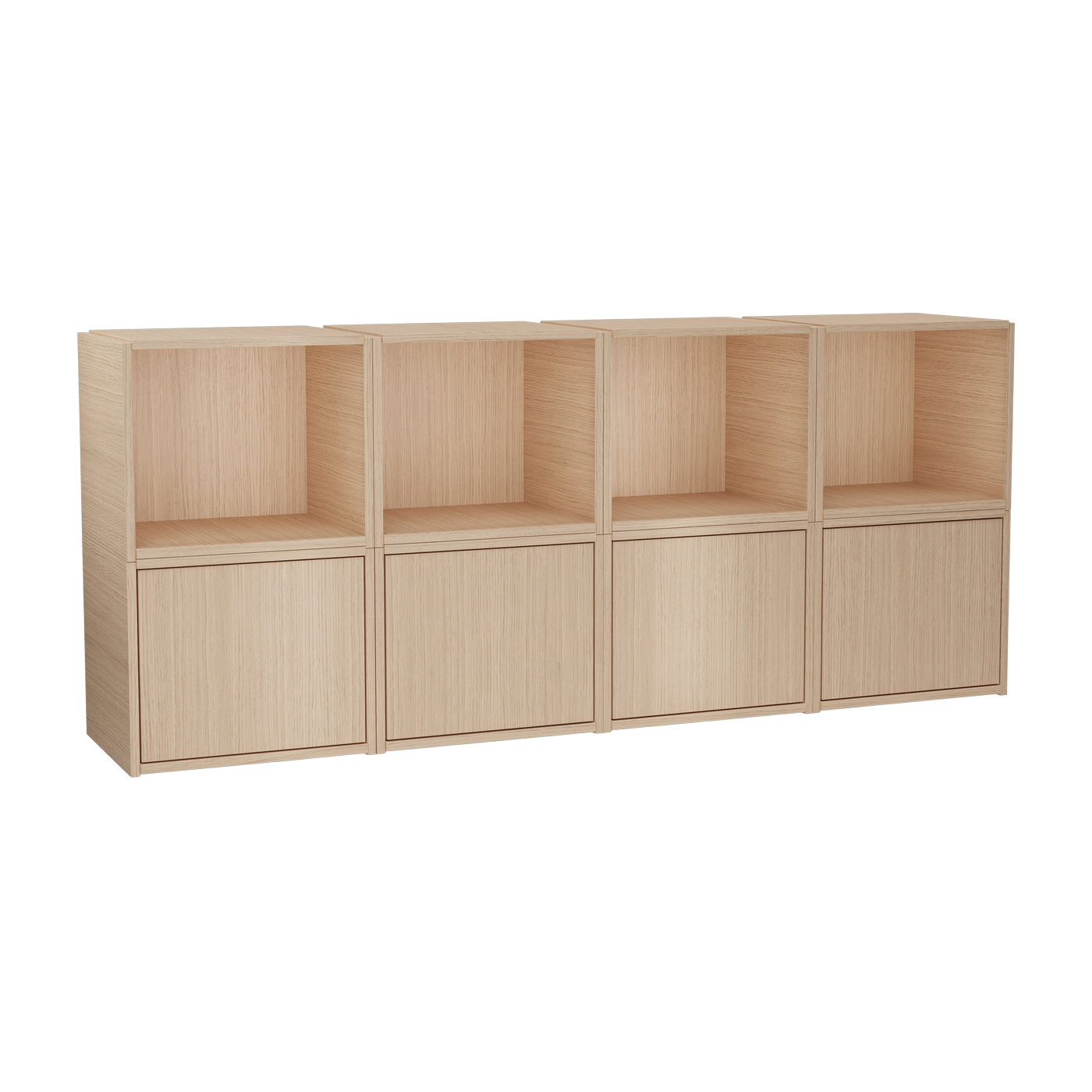 Ensemble de 8 cubes en chêne naturel système D 170x36cm Brique - Woud