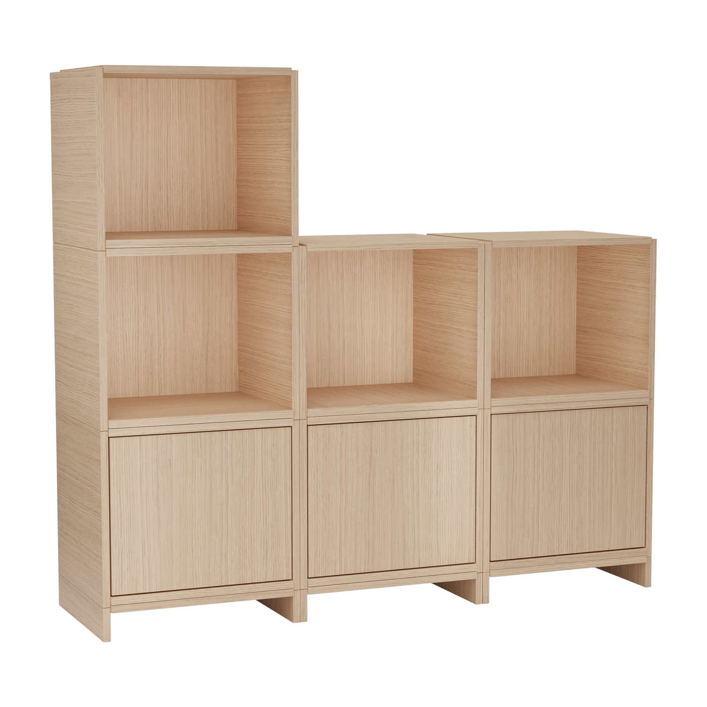 Ensemble di 7 cubi in rovere naturale sistema F 128x36cm Brick - Woud