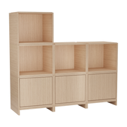 Ensemble de 7 cubes en chêne naturel système F 128x36cm Brique - Woud