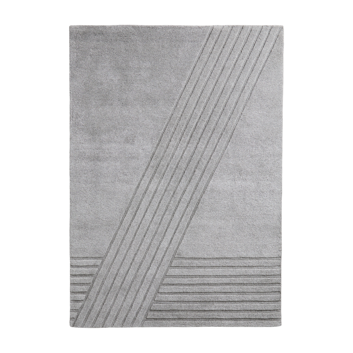 Gray wool and cotton rug 240x170cm Kyoto - Woud