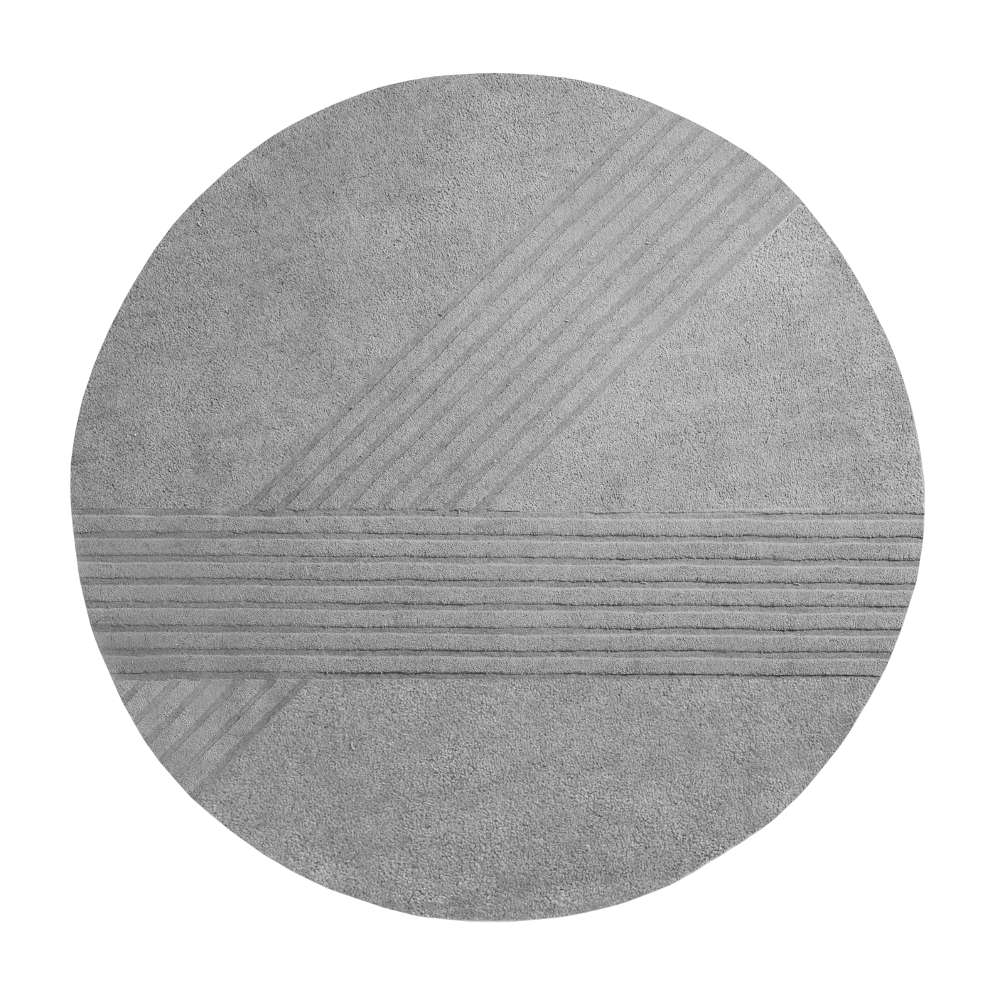 Round grey wool and cotton rug 250cm Kyoto - Woud