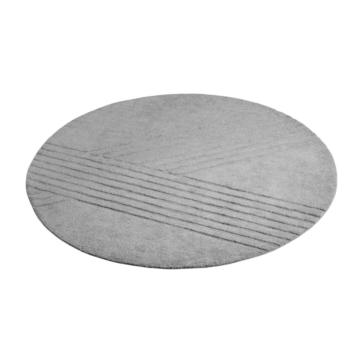 Round grey wool and cotton rug 200cm Kyoto - Woud