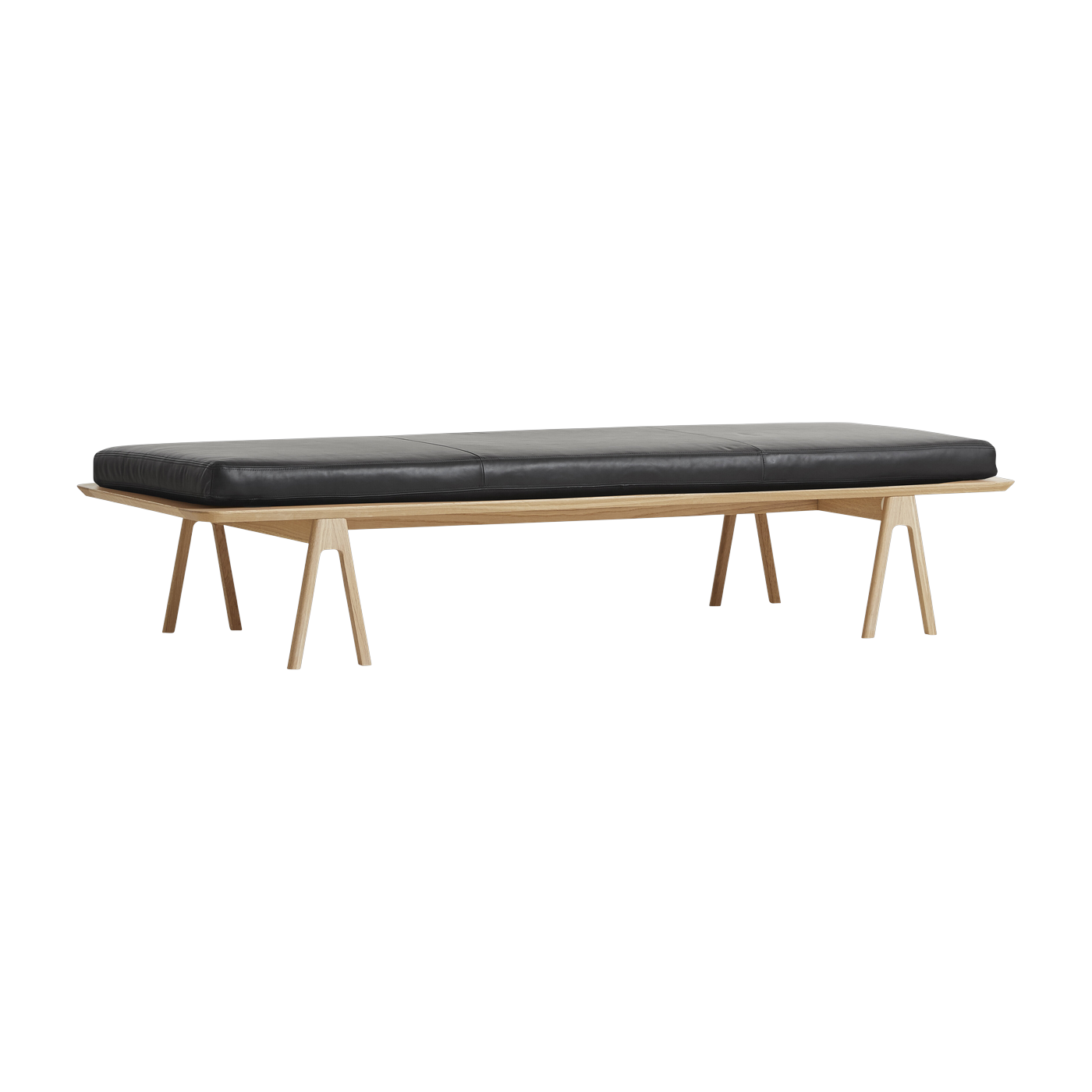 Oak and black bench 190x76c41cm Level - Woud