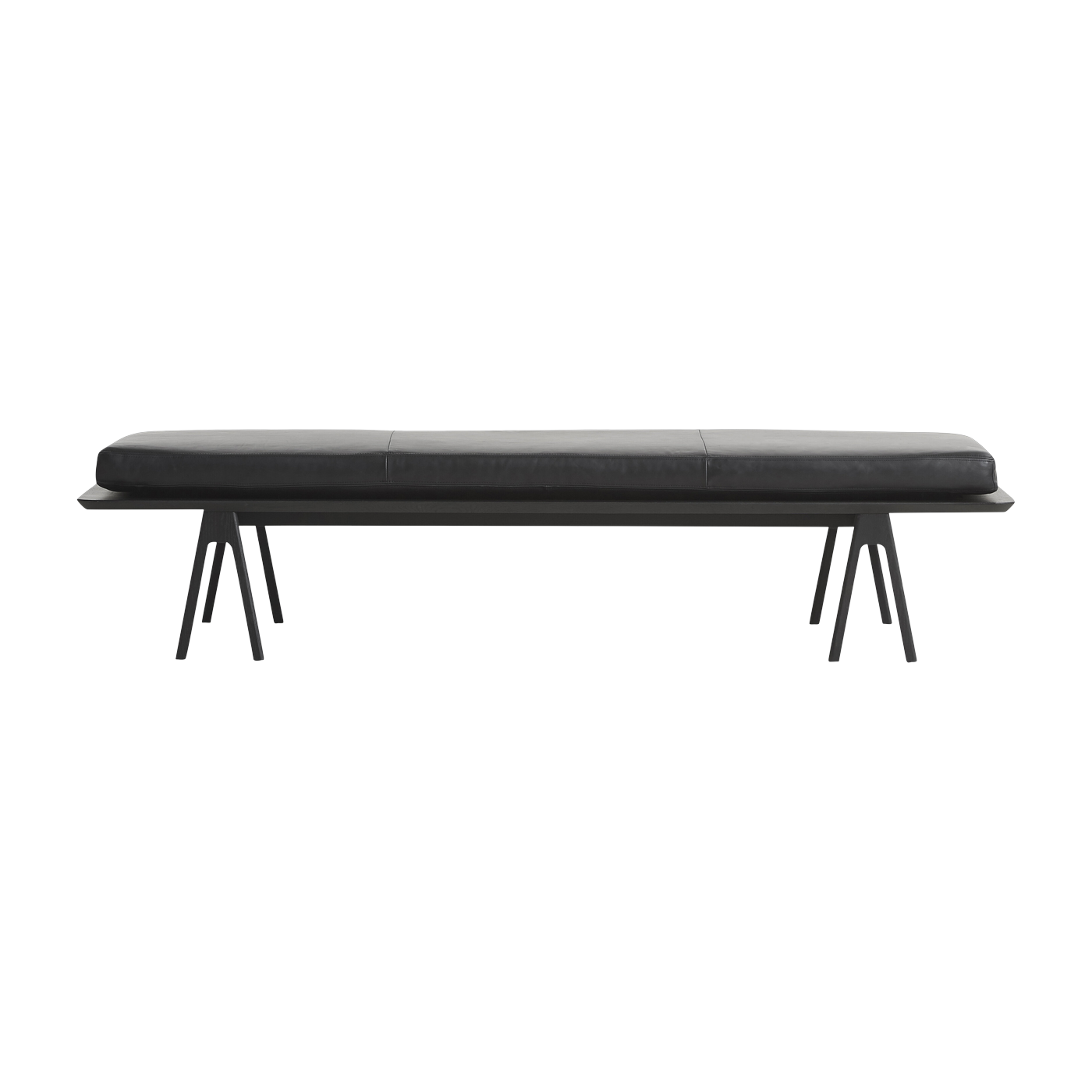 Black and black oak bench 190x76c41cm Level - Woud