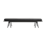 Level Banco de roble negro y negro 190x76c41cm - Woud