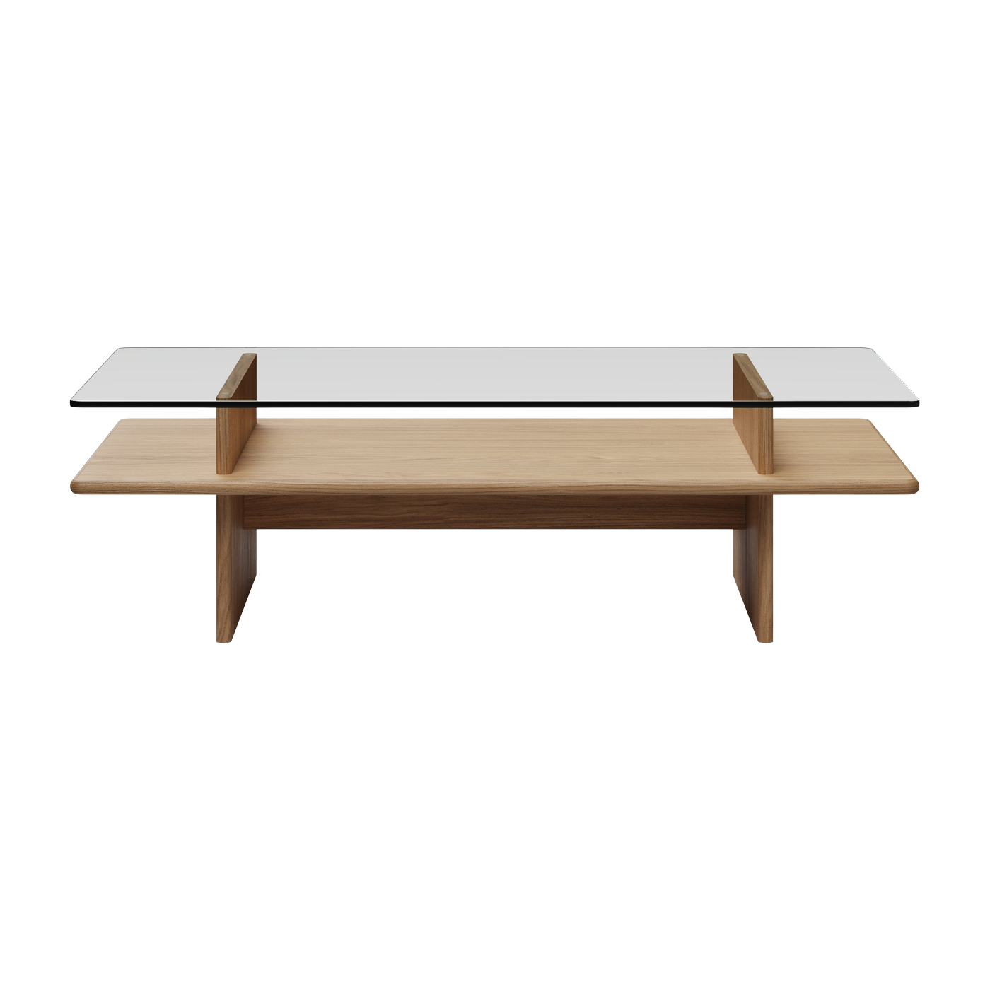 Table basse en chêne et verre trempé 120x60cm Parallèle - Woud