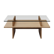 Couchtisch aus Eiche und gehärtetem Glas 90x90cm Parallel -. Woud