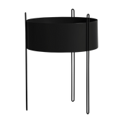 Pidestall 20-liter black metal planter with wide base - Pidestall Woud