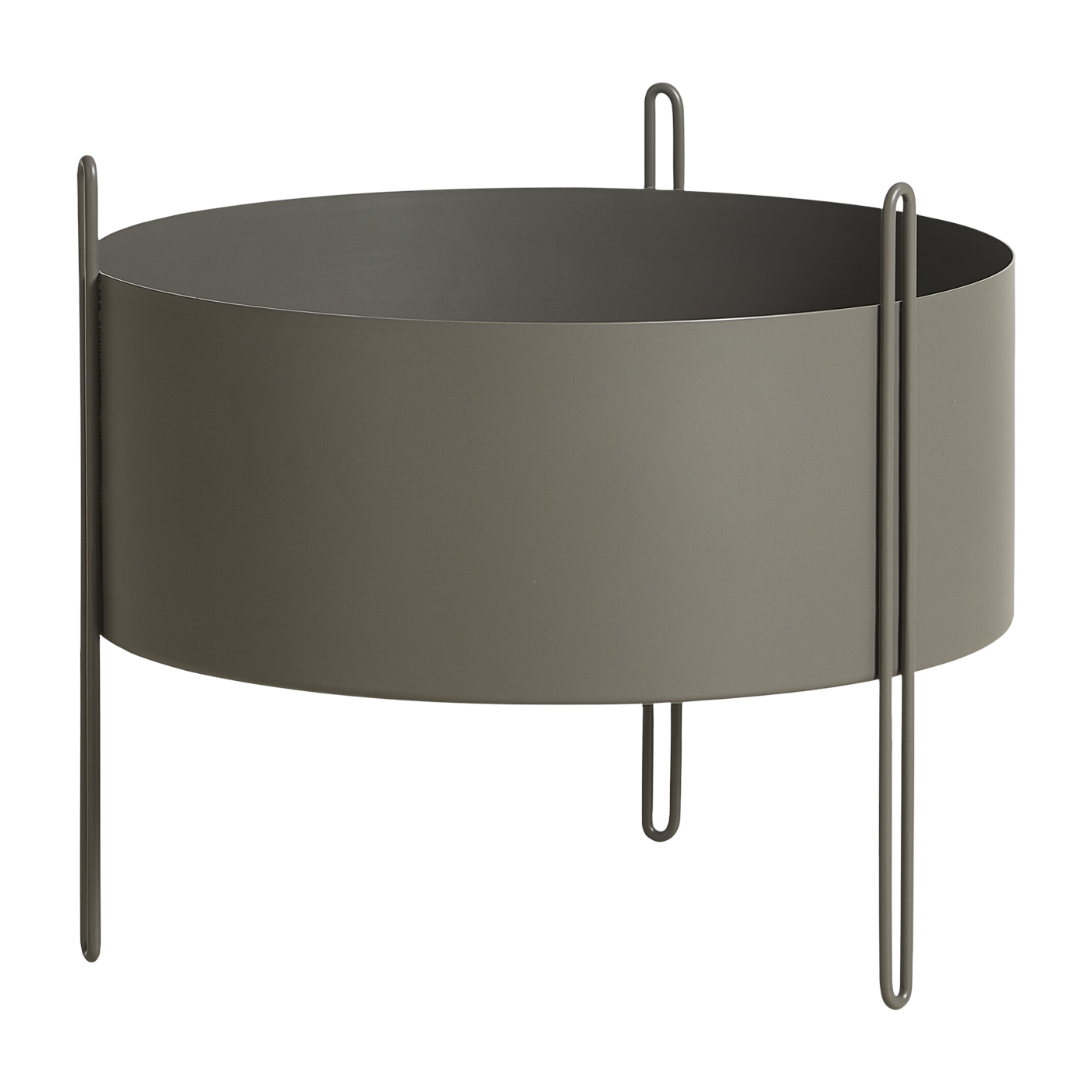 Jardinera mediana sobre soporte de metal color topo, 20 litros - Pidestall Woud