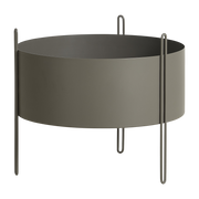 Taupe metal medestall planter 20l - Woud