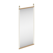 Hanging mirror in solid oak with satin-finish brass fittings 114x2x50cm - Woud