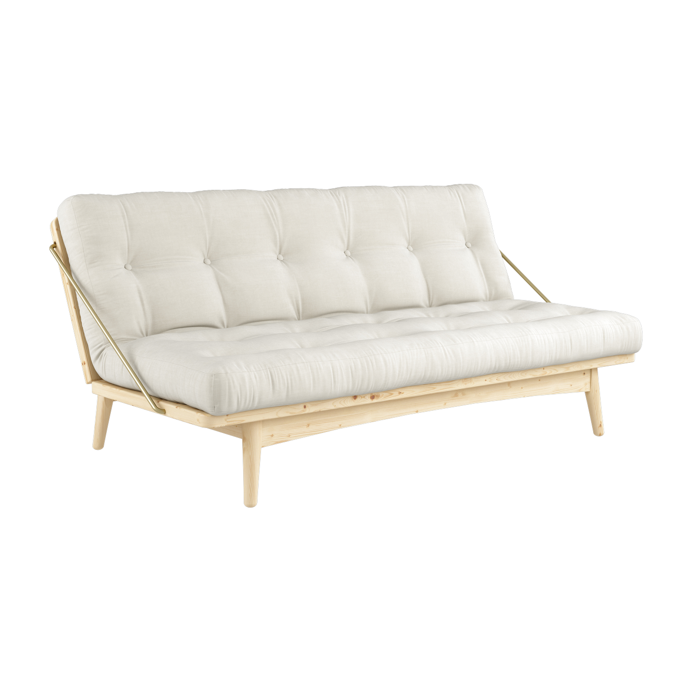 Sofa bed in light pine and cotton natural 196x105x90cm Folk - Karup Design