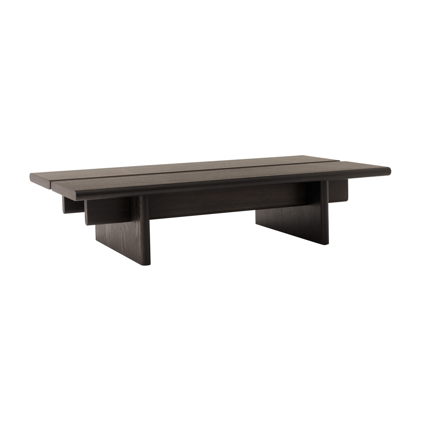 Tavolino rettangolare in rovere tinto scuro 110x60x25cm Ita OS3 - &tradition