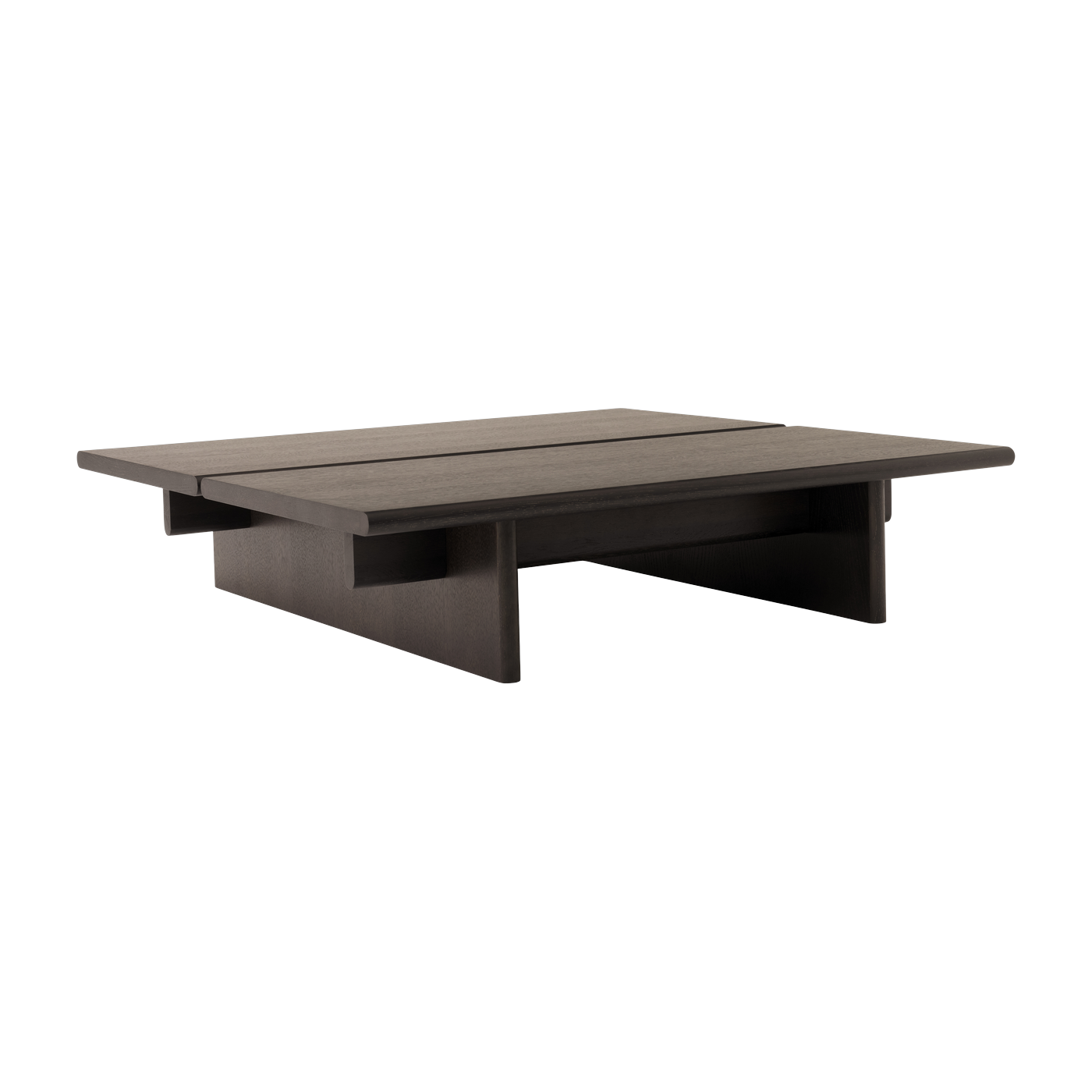 Tavolino quadrato in rovere tinto scuro 110x110x25cm Ita OS4 - &tradition