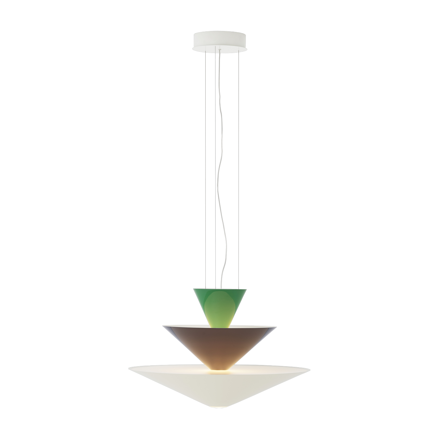 Lampada a sospensione in alluminio filato e acciaio verde-blu-bianco 60 cm Gio LN14 - &tradition